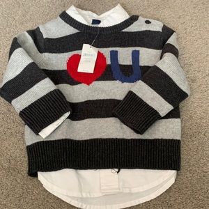 Baby Gap sweater and shirt button up dress shorts 12 to 18 months